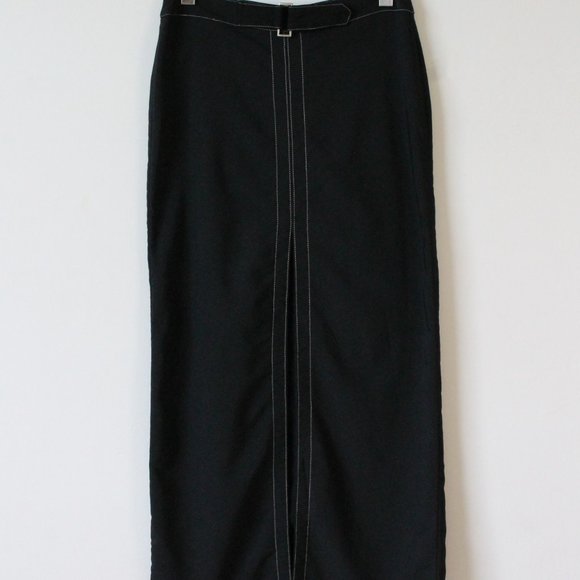 90s Vintage Black Maxi Skirt Size 8/30" - Picture 2 of 5